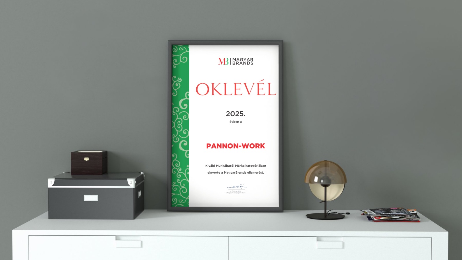 Kiváló Munkáltatói Márka oklevél 2025, Pannon-Work